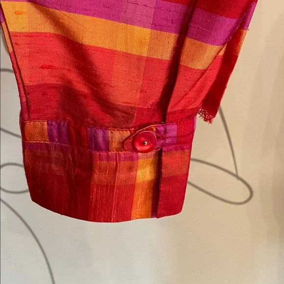 Avenue Red Multicolor Plaid Button-Down Shirt - Picture 3 of 7